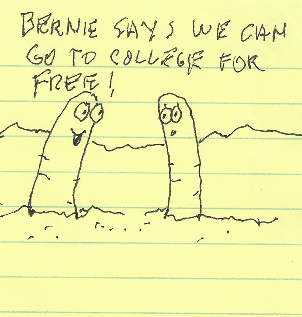 Bernie says we can go to college for free !!